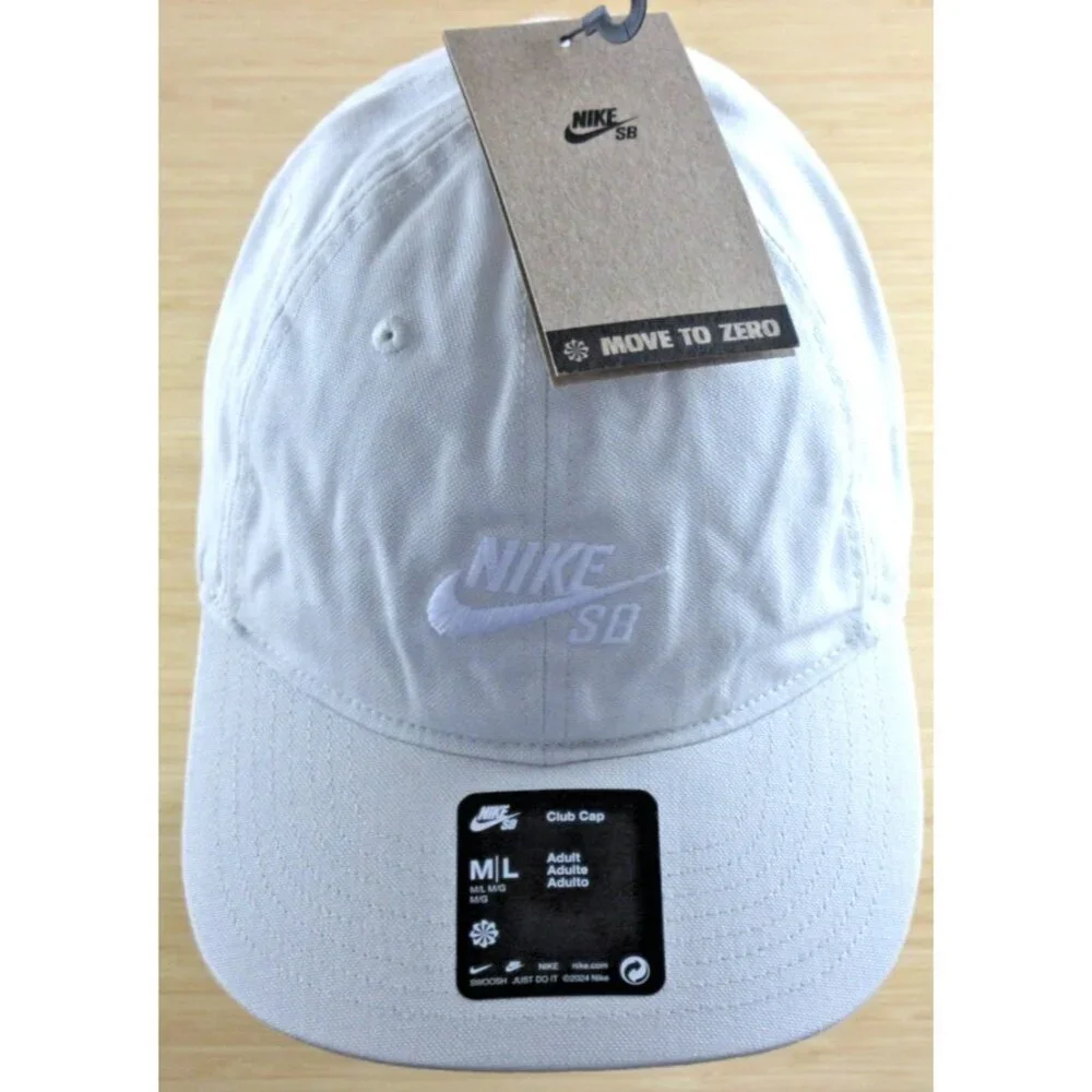 Nike SB Club Men's Unstructured Skate Cap Hat Light Bone White Size M/L NWT